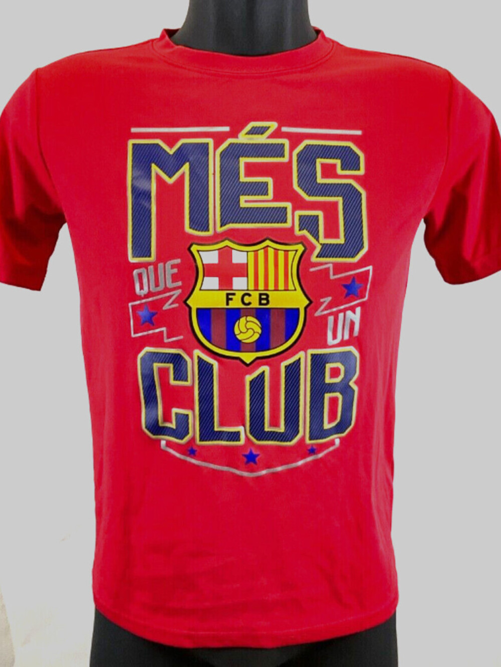 EUC Futbol Club Barcelona Red Shirt "Mes Que un Club" Official Youth Size XL